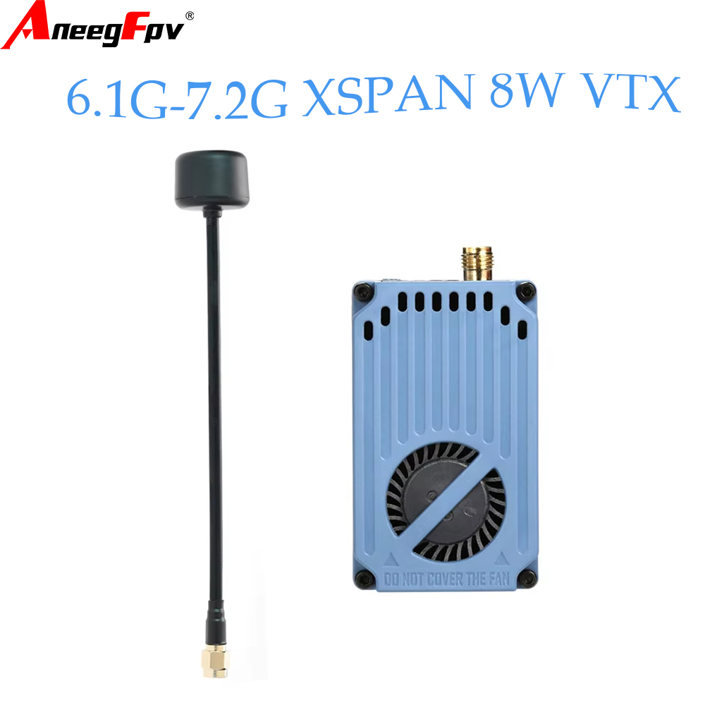 Fpv Drone Transmitter - RUSHFPV 6.1‑7.2G 8W X61728 VTXビデオ送信モジュール、円偏波アンテナ付き、長距離FPV RCドローンアクセサリー用