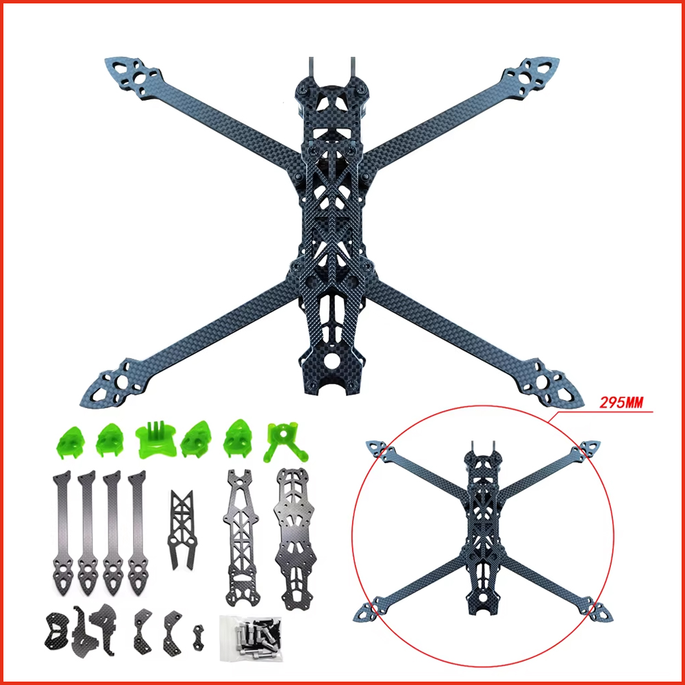 Fpv Drone Quadcopter - Fpvレーシングドローン,3Dプリントパーツアクセサリー,3Kカーボンファイバークワッドコプター,Mark4,mark 4,hd,フリースタイル,7インチ,295mm, 1個