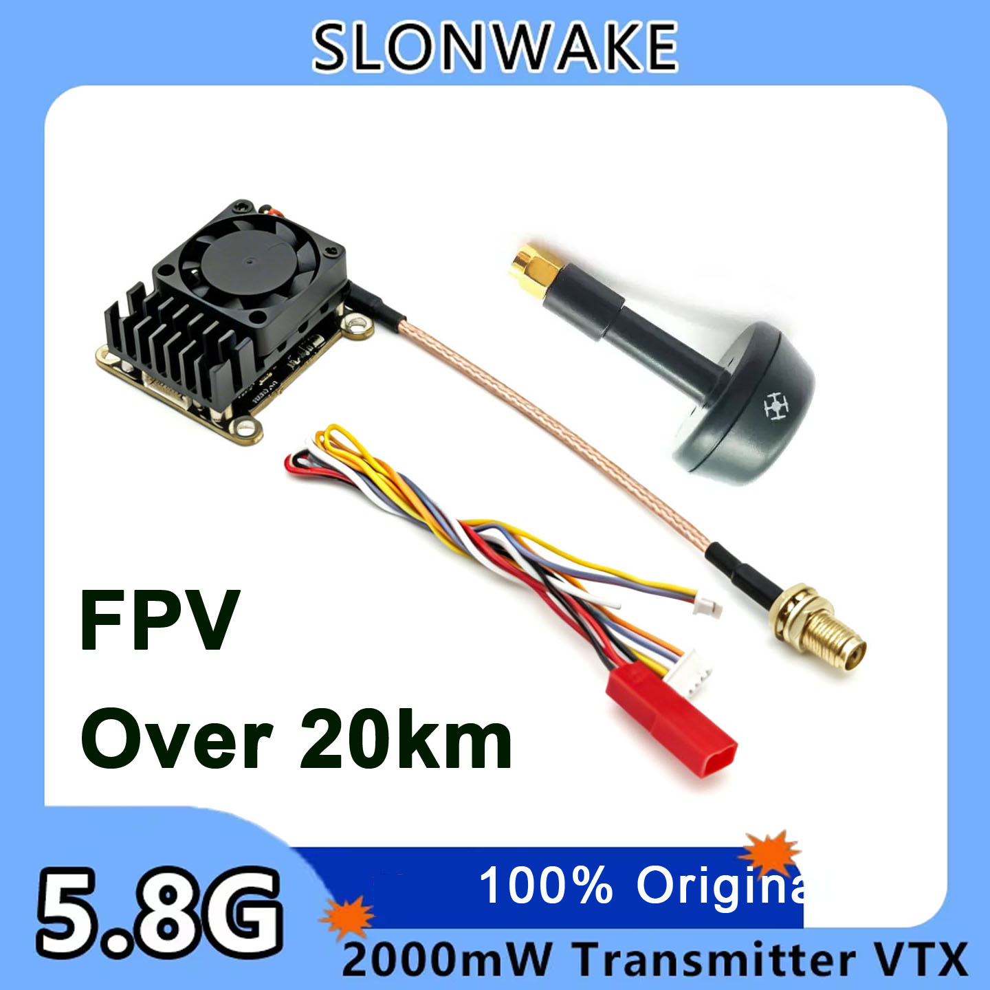 Fpv Drone Transmitter - 新しいアップグレード版 5.8Ghz 2W 調整可能なFPV VTX ワイヤレス画像ビデオ送信機