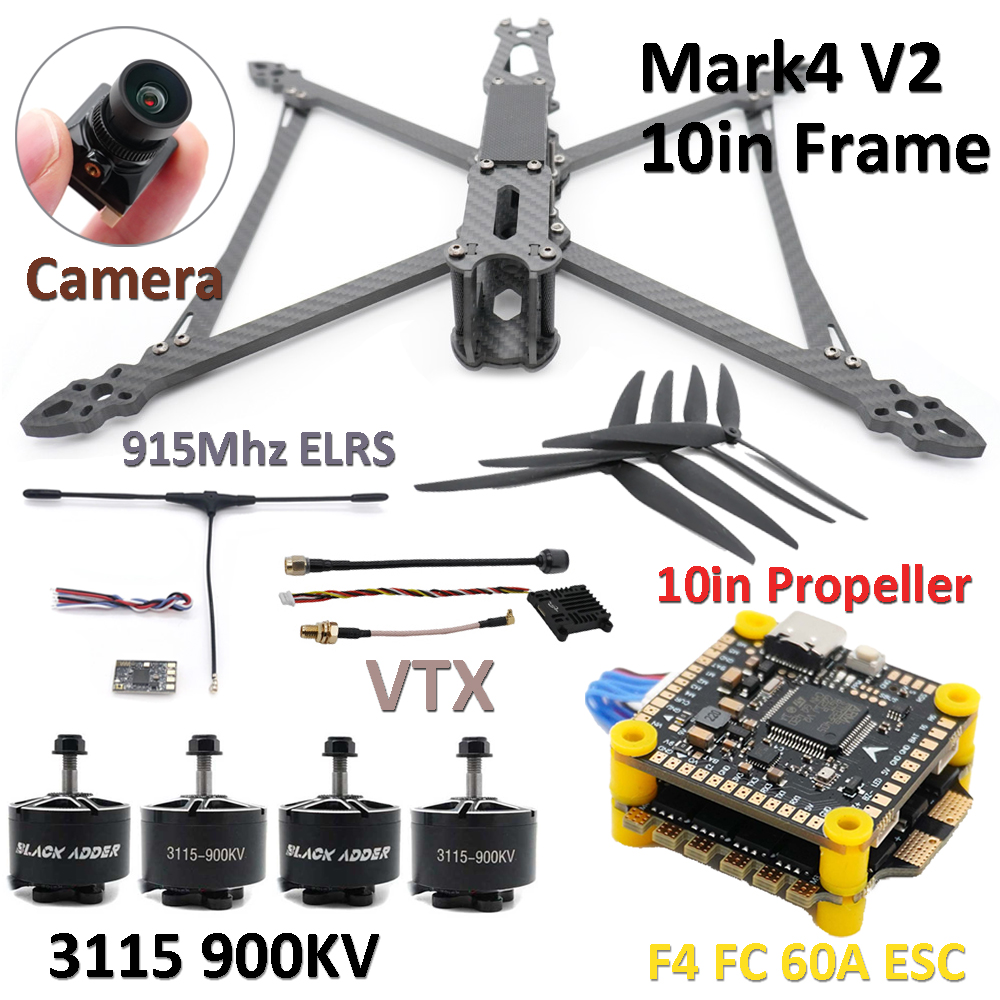 Fpv Drone Tool Kit - Mark4 V2 10インチフレームコンボセット 3115 900KVブラシレスモーター F4