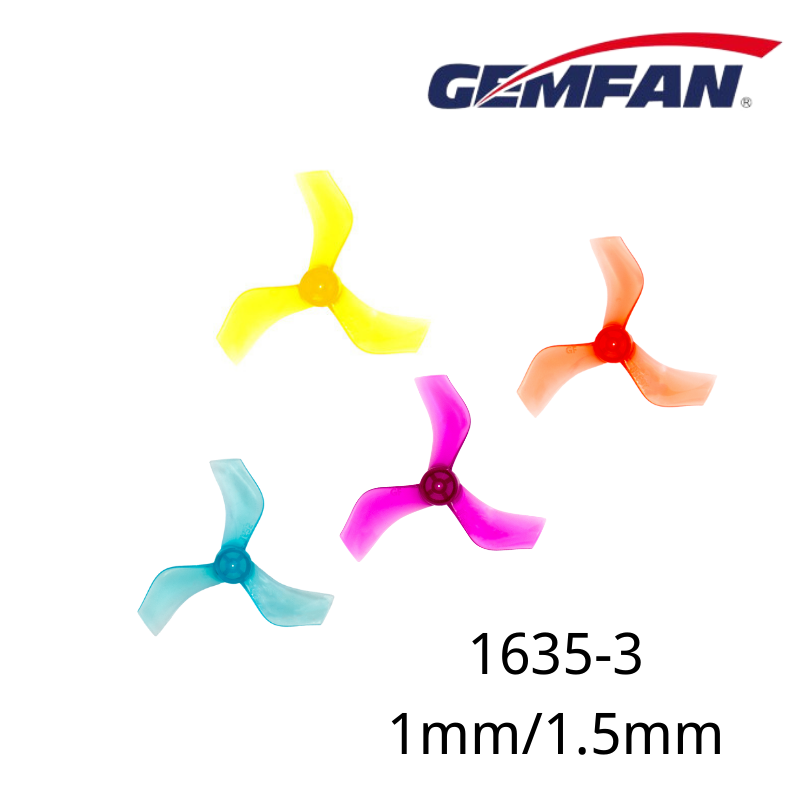 Fpv Drone Propeller - Gemfan 1635 40mm 3枚羽プロペラ 8ペア Tinywhoop用、1mm