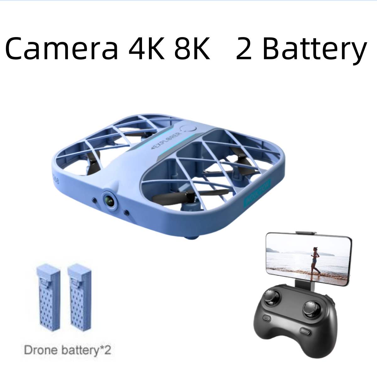 Fpv Drone Flight Controller - JJRC H107 FPV RCドローン（バッテリー2個付き）、8K/4Kカメラ搭載クアッドコプター、リモコン付きドローン、男の子向けクリスマスプレゼント