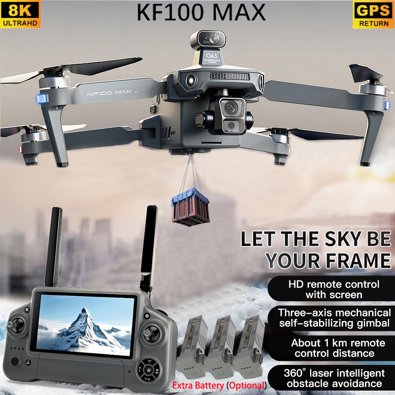 KF100 MAX GPSドローン 4Kカメラ 3軸ジンバル - Fpv Drone Charger のレビューと価格
